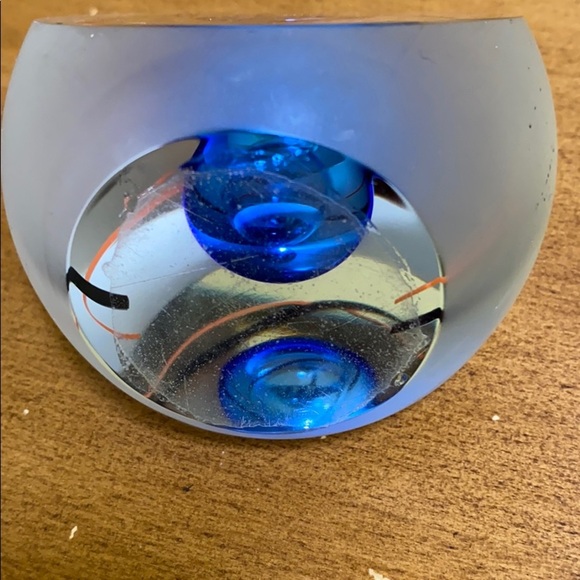 Glass Paperweight with Blue - Picture 6 of 6